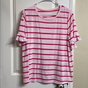Lane Bryant pink striped tee